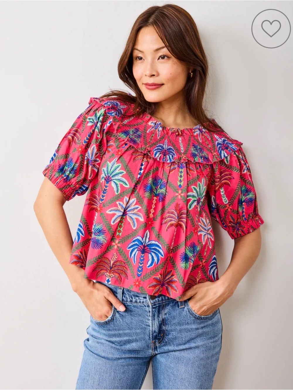 Printfresh Ximena Blouse in Palm Tree Paradise, M